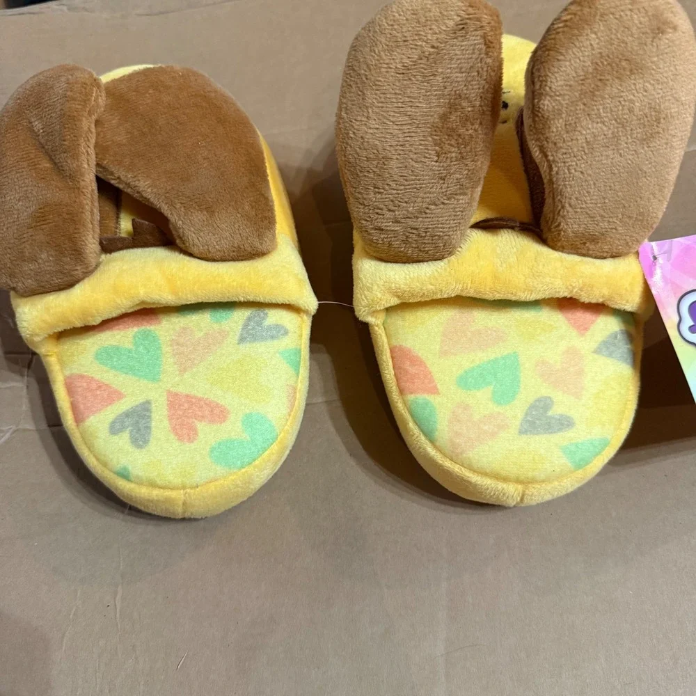 Flipeez Puppy Toddler Slippers Moving Ears Kids Size‎ 10-13 Yellow New